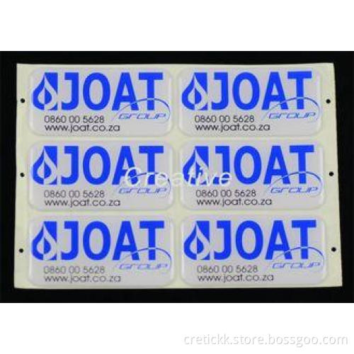 Self Adhesive Epoxy Domes Logo Label Stickers / Resin Domed